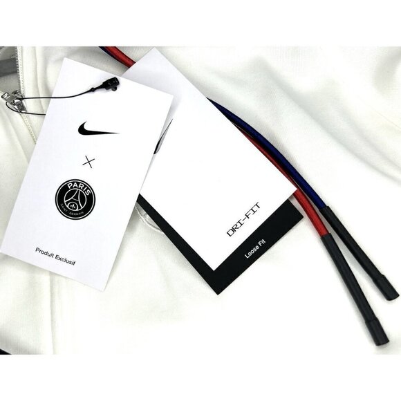 Nike x Paris Saint-Germain 1/2 Zip Men M Sail/White DX5690-133 PSG Hoodie Soccer - Picture 14 of 16